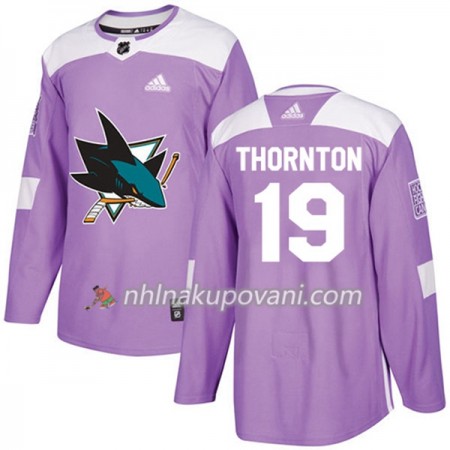 San Jose Sharks Dresy Joe Thornton 19 Adidas 2017-2018 Nachová Fights Cancer Practice Authentic - Pánské San Jose Sharks Dresy Joe Thornton 19 Adidas 2017-2018 Nachová Fights Cancer Practice Authentic - Pánské